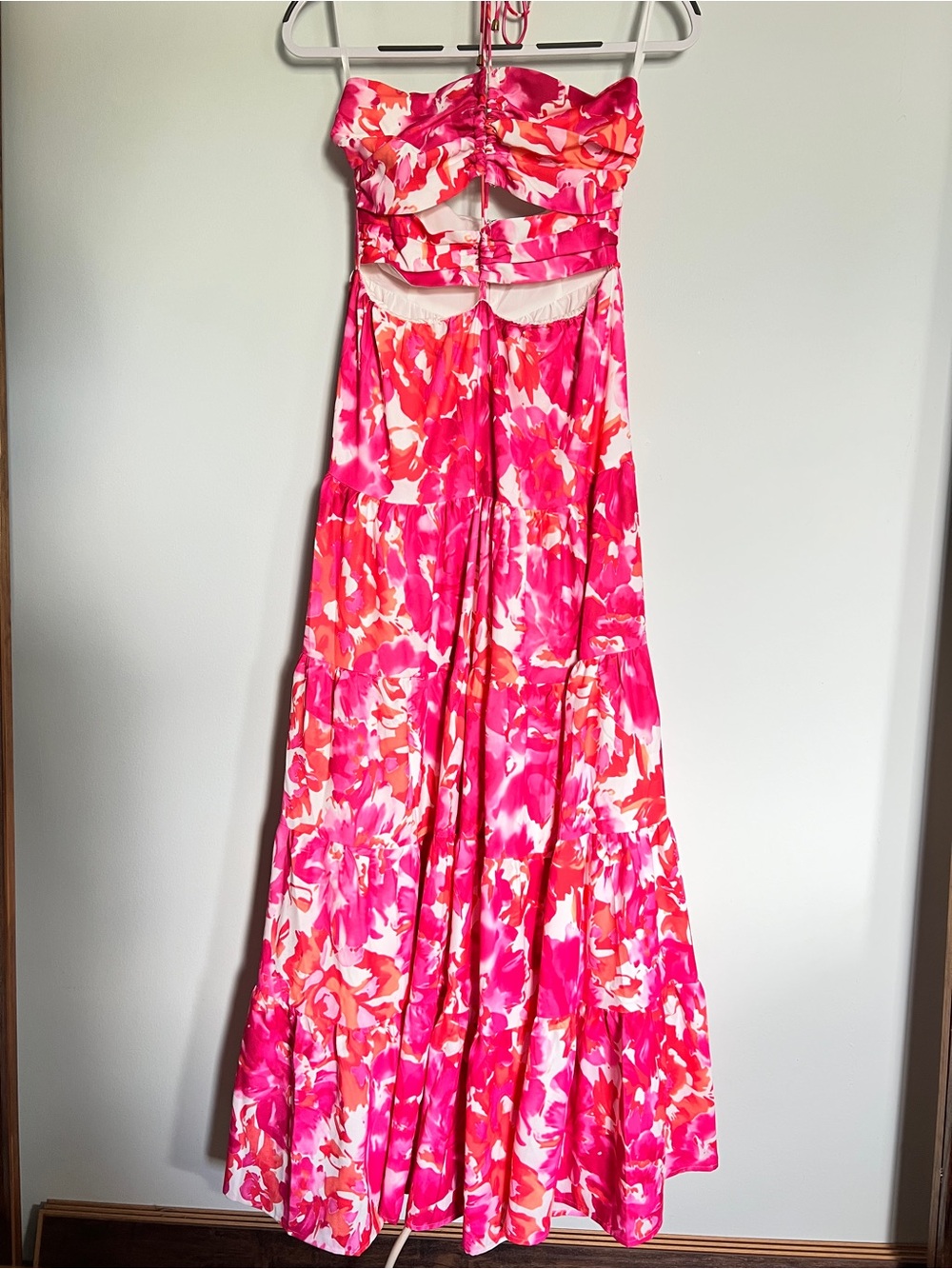 Hello Molly Pink Floral Halter Maxi Dress - Picture 2 of 5
